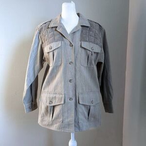 Vintage 90s Bob Allen Shacket Hunting Chore Coat Quilted Utility Brown Size S